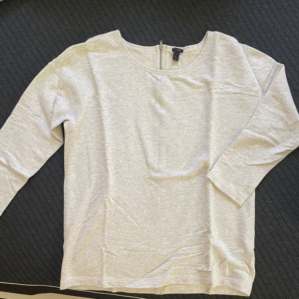 Long-Sleeve Sweater Top in Cream